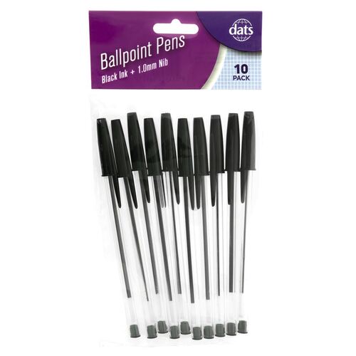 2 x Dats Ballpoint Pens 10-Pack - Black