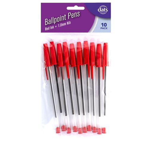 2 x Dats Ballpoint Pens 10-Pack - Red