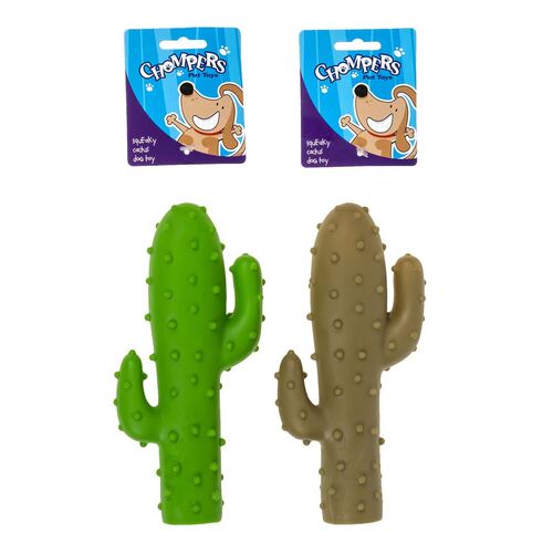 2 x Chompers Squeaky Cactus Dog Toy 20cm