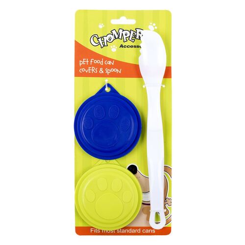 Chompers Pet Food Can Covers & Spoon