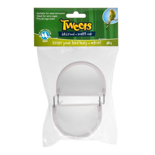 Bird Cup Small Food / Water Pk2