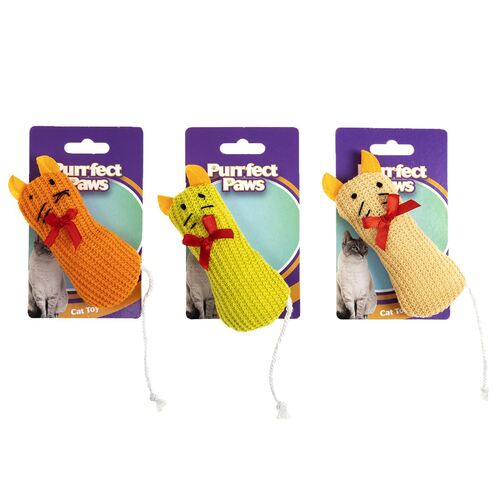 3 x Purrfect Paws Cat Toy Assorted Colours