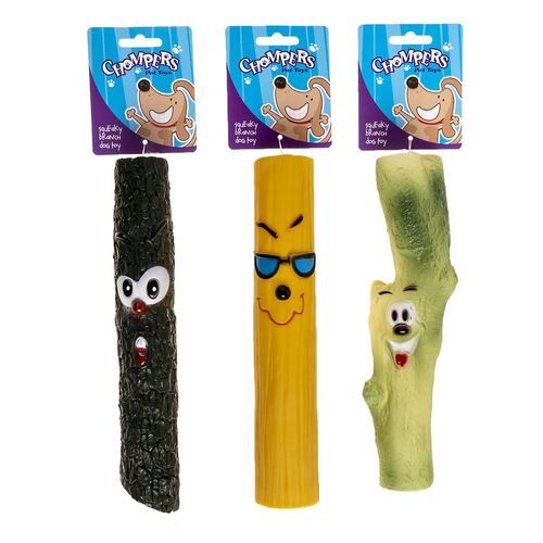 3 x Chompers Squeaky Branch Dog Toy