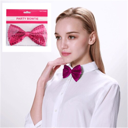 Pink Party Sequin Bow Tie