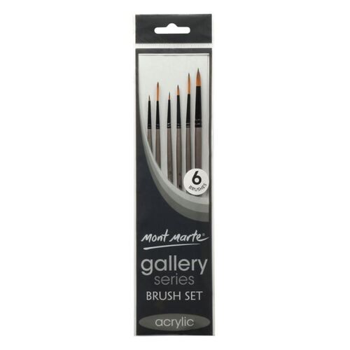 Mont Marte Gallery Series Paint Brush Set - Acrylic 6pc