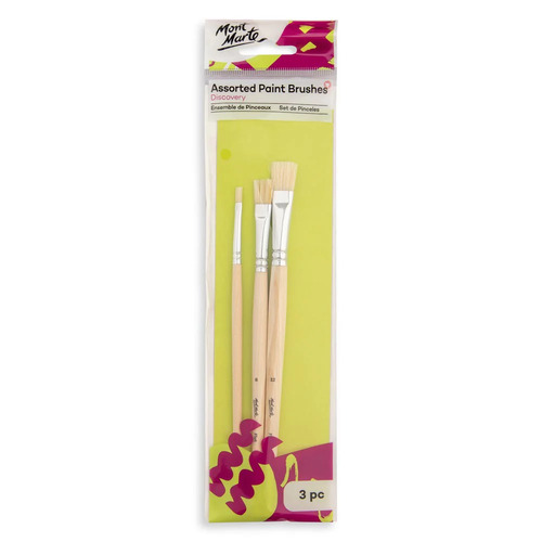 Mont Marte Discovery Assorted Paint Brush Set - 3pc