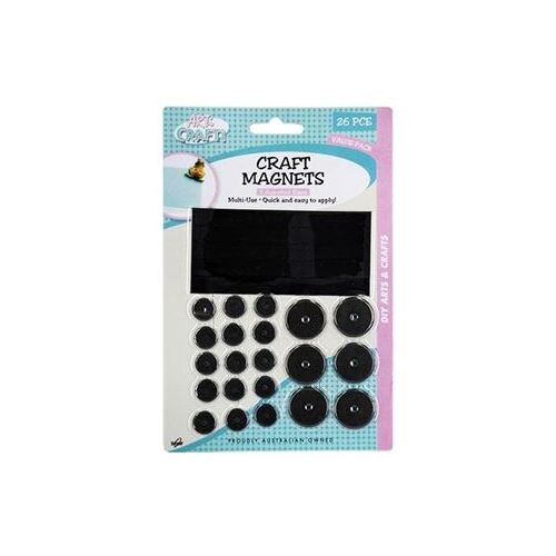 Craft Magnets DIY Arts Multi Use 26pcs 3 Assorted Size Extra Strong