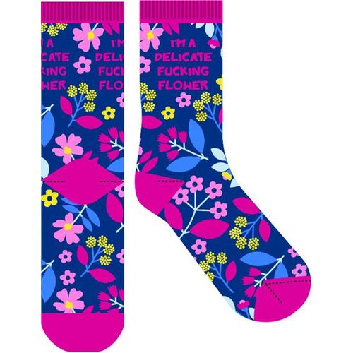 Frankly Funny Novelty Socks - It’s a Delicate Flower