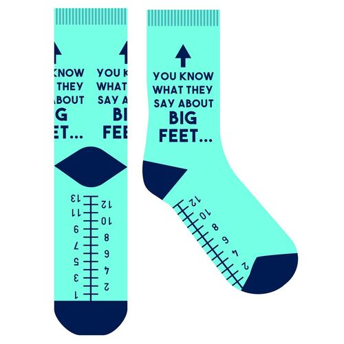 Frankly Funny Novelty Socks - You Know What They Say About Big Feet