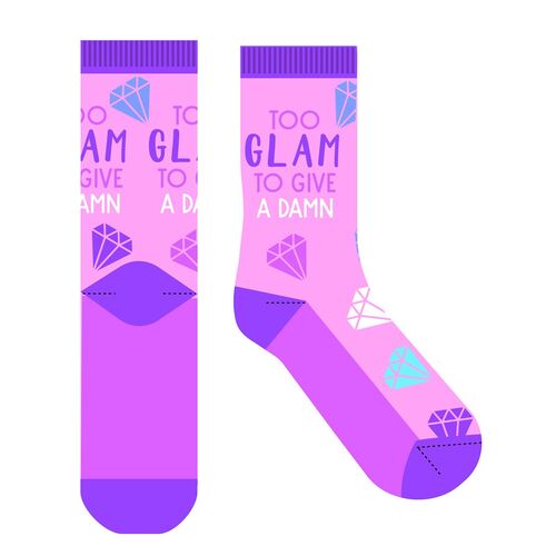Frankly Funny Novelty Socks - Too Glam To Give A Damn