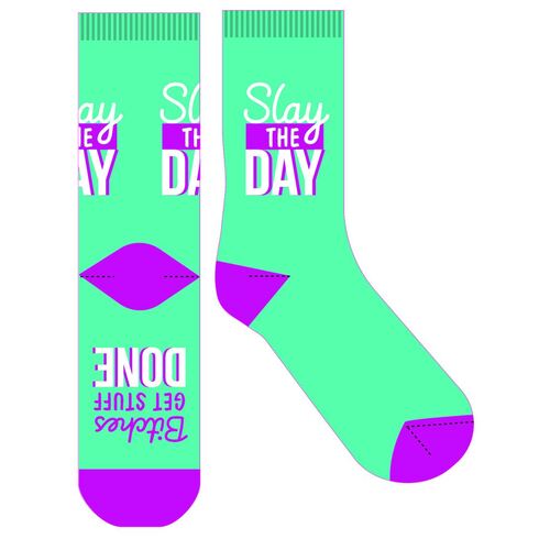Frankly Funny Novelty Socks - Slay The Day