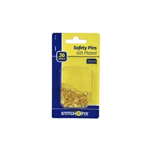 Safety Pins Gilt Plated 36pcs Quality Durable Metal 20mm Patching Up Quilts