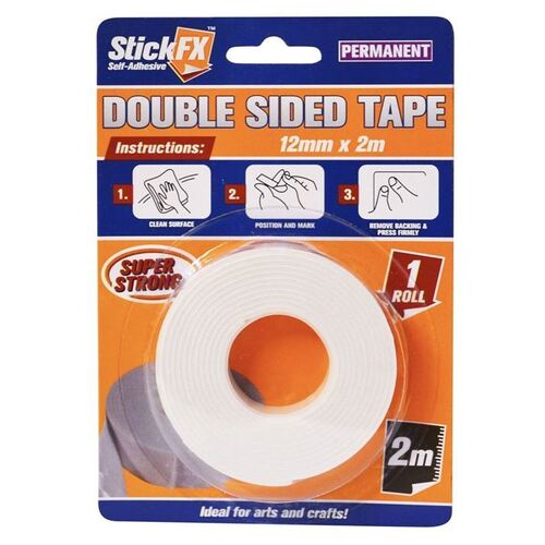Double Sided Foam Tape 12mm x 2M Permanent