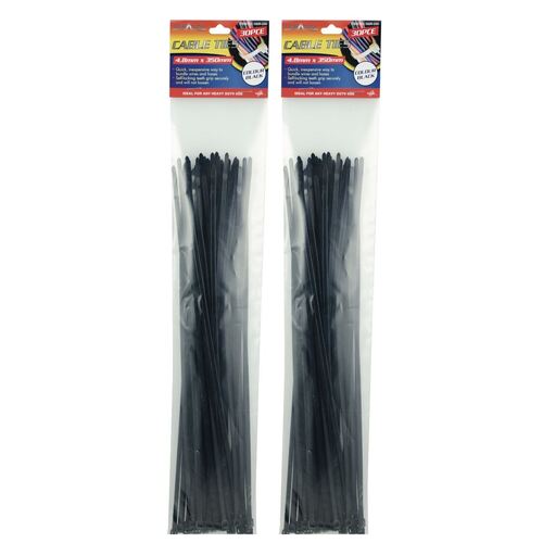 30pc Cable Ties 4.8 x 350mm Black
