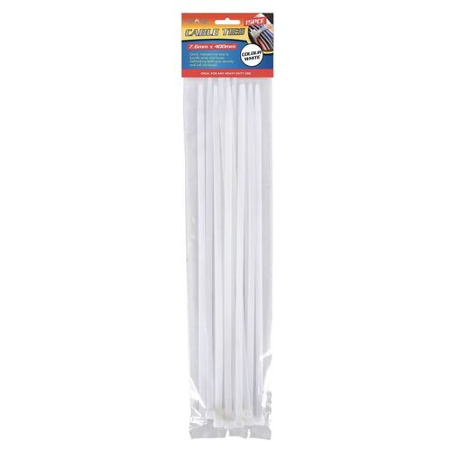 15pc Cable Ties 400mm x 7.6mm White