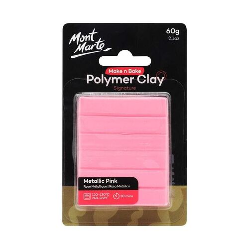 Mont Marte Make N Bake Polymer Clay 60g - Metallic Pink