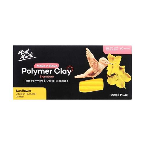 Mont Marte Make N Bake Polymer Clay 400g Block - Sunflower
