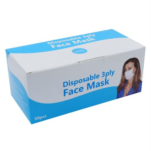3 Ply Disposable Protective Face Masks 50 Pack