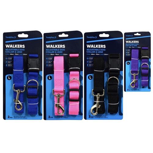 Walkers Adjustable Dog Collar & Lead Large - Randomly Selected