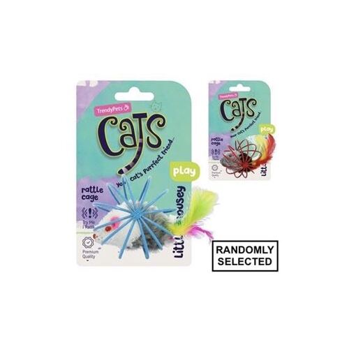 TrendyPets Cat Ball Rattle Cage Play Toy - Randomly Selected