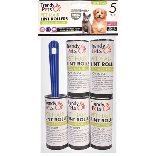 Pet Hair Extra Sticky Lint Rollers 5 Pack