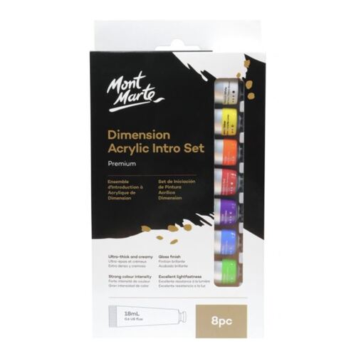 Mont Marte Intro Paint Set - Dimension Acrylic Paint 8pc x 18ml