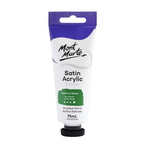 Mont Marte Premium Satin Acrylic Paint 75ml Tube - Medium Green
