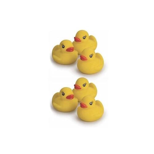 6 x Mini Yelllow Bathtime Rubber Ducks Bath Toy Squeaky Kids Play Gifts