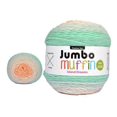 Jumbo Muffin Premium Knitting Yarn 8ply 200G Island Dreams