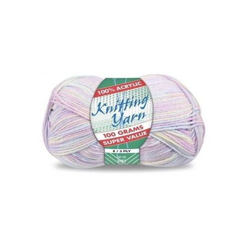 Knitting Yarn 100% Acrylic 8ply 100g Multi Colour Baby Girl