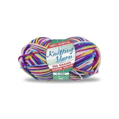 Knitting Yarn 100% Acrylic 8ply 100g Multi Colour Candy Shop