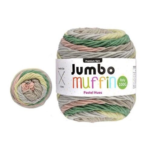 Jumbo Muffin Premium Knitting Yarn 8ply 200G Pastel Hues