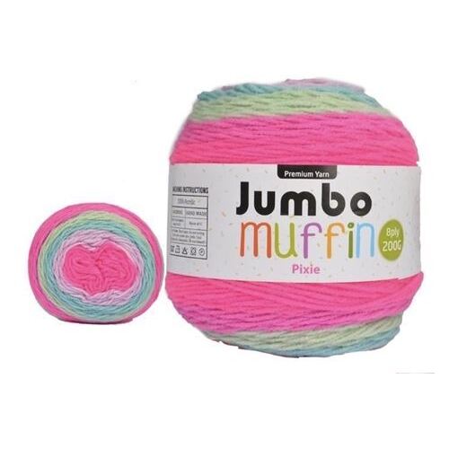 Jumbo Muffin Premium Knitting Yarn 8ply 200G Pixie