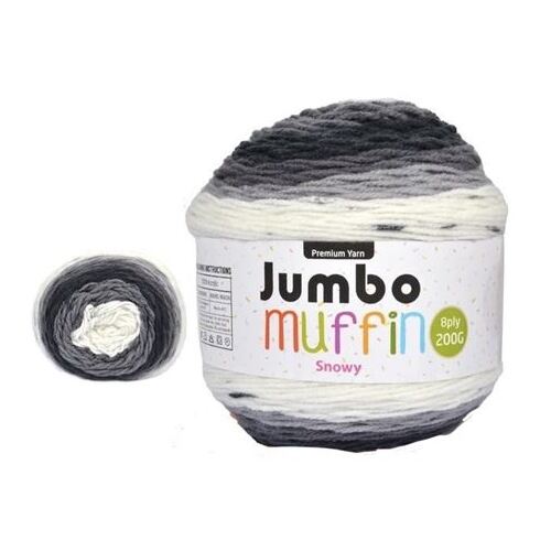 Jumbo Muffin Premium Knitting Yarn 8ply 200G Snowy