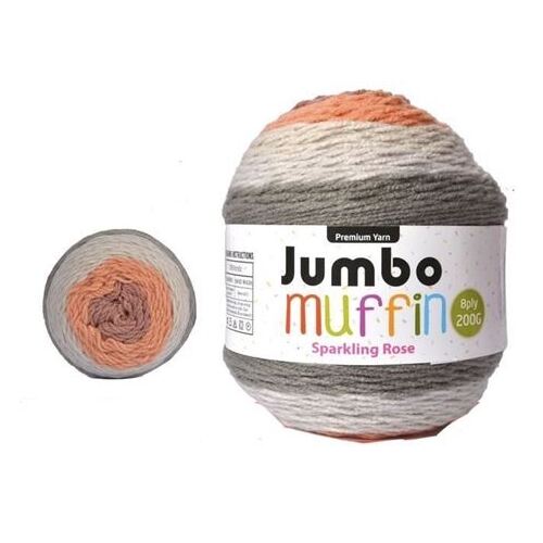 Jumbo Muffin Premium Knitting Yarn 8ply 200G Sparkling Rose