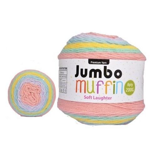 Jumbo Muffin Premium Knitting Yarn 8ply 200G Soft Laughter