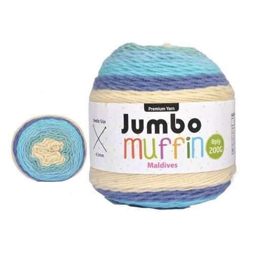 Jumbo Muffin Premium Knitting Yarn 8ply 200G Maldives