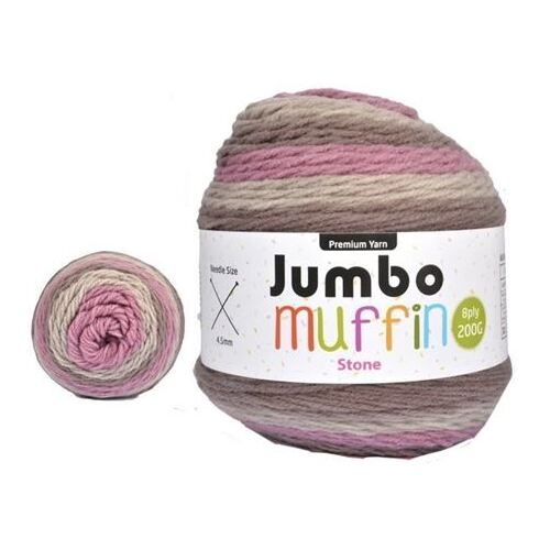 Jumbo Muffin Premium Knitting Yarn 8ply 200G Stone