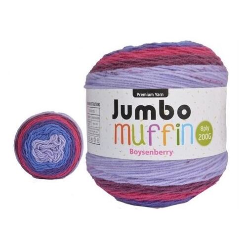 Jumbo Muffin Premium Knitting Yarn 8ply 200G Boysenberry