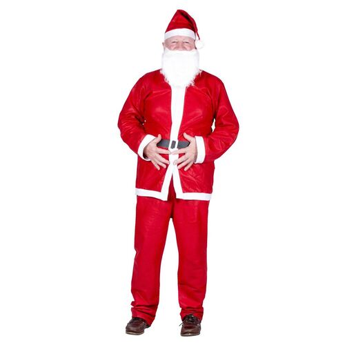 Adult Santa Claus Costume Suit Father Xmas Christmas Party Outfit - 5pc