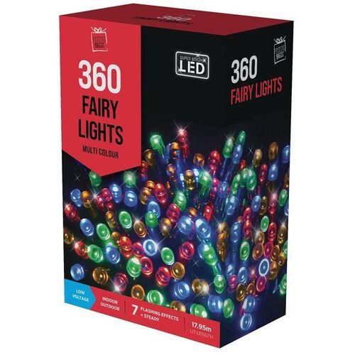 360 LED Fairy Lights Multi Colour