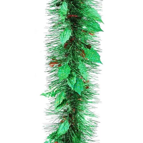 2m Laser Holly Berry Tinsel